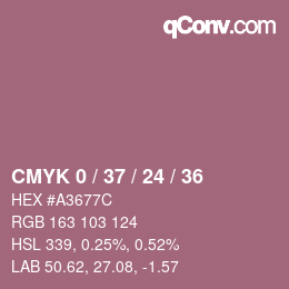 颜色代码: CMYK 0 / 37 / 24 / 36 | qconv.com