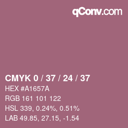 カラーコード: CMYK 0 / 37 / 24 / 37 | qconv.com