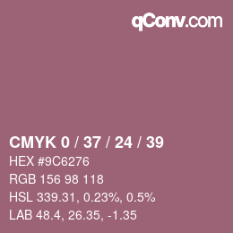 カラーコード: CMYK 0 / 37 / 24 / 39 | qconv.com