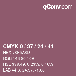 カラーコード: CMYK 0 / 37 / 24 / 44 | qconv.com