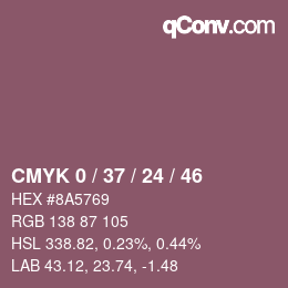 Color code: CMYK 0 / 37 / 24 / 46 | qconv.com