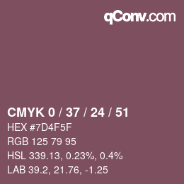 颜色代码: CMYK 0 / 37 / 24 / 51 | qconv.com