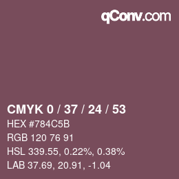 颜色代码: CMYK 0 / 37 / 24 / 53 | qconv.com