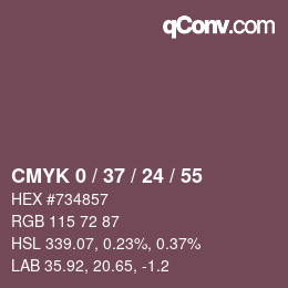 颜色代码: CMYK 0 / 37 / 24 / 55 | qconv.com