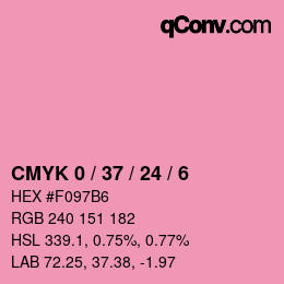 Farbcode: CMYK 0 / 37 / 24 / 6 | qconv.com