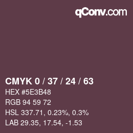 颜色代码: CMYK 0 / 37 / 24 / 63 | qconv.com