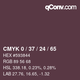 カラーコード: CMYK 0 / 37 / 24 / 65 | qconv.com