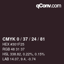 カラーコード: CMYK 0 / 37 / 24 / 81 | qconv.com