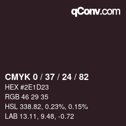 カラーコード: CMYK 0 / 37 / 24 / 82 | qconv.com