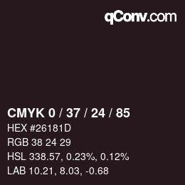 颜色代码: CMYK 0 / 37 / 24 / 85 | qconv.com