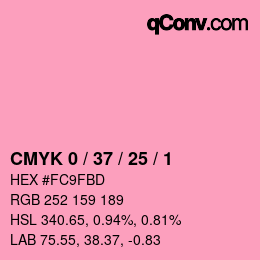 颜色代码: CMYK 0 / 37 / 25 / 1 | qconv.com
