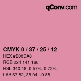 颜色代码: CMYK 0 / 37 / 25 / 12 | qconv.com