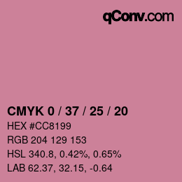 Color code: CMYK 0 / 37 / 25 / 20 | qconv.com