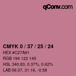 颜色代码: CMYK 0 / 37 / 25 / 24 | qconv.com