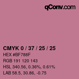 Color code: CMYK 0 / 37 / 25 / 25 | qconv.com