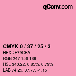 カラーコード: CMYK 0 / 37 / 25 / 3 | qconv.com
