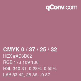 Color code: CMYK 0 / 37 / 25 / 32 | qconv.com
