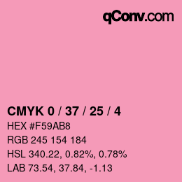 カラーコード: CMYK 0 / 37 / 25 / 4 | qconv.com