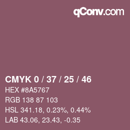 Color code: CMYK 0 / 37 / 25 / 46 | qconv.com