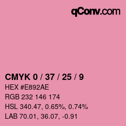 颜色代码: CMYK 0 / 37 / 25 / 9 | qconv.com