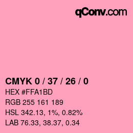 カラーコード: CMYK 0 / 37 / 26 / 0 | qconv.com