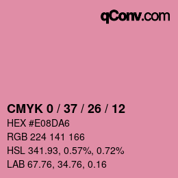 カラーコード: CMYK 0 / 37 / 26 / 12 | qconv.com
