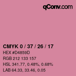 カラーコード: CMYK 0 / 37 / 26 / 17 | qconv.com