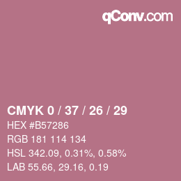 Color code: CMYK 0 / 37 / 26 / 29 | qconv.com