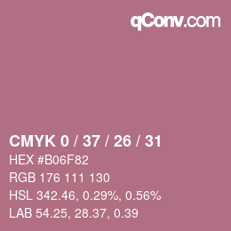 カラーコード: CMYK 0 / 37 / 26 / 31 | qconv.com