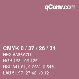 Color code: CMYK 0 / 37 / 26 / 34 | qconv.com