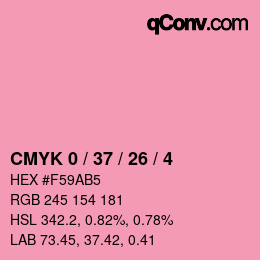 カラーコード: CMYK 0 / 37 / 26 / 4 | qconv.com