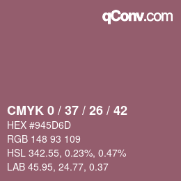 カラーコード: CMYK 0 / 37 / 26 / 42 | qconv.com