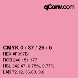 カラーコード: CMYK 0 / 37 / 26 / 6 | qconv.com
