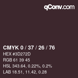 カラーコード: CMYK 0 / 37 / 26 / 76 | qconv.com