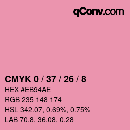 Farbcode: CMYK 0 / 37 / 26 / 8 | qconv.com