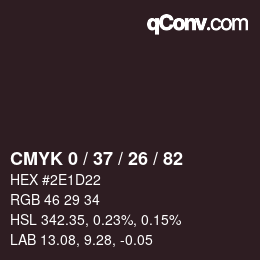 Color code: CMYK 0 / 37 / 26 / 82 | qconv.com