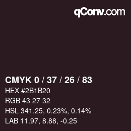 Color code: CMYK 0 / 37 / 26 / 83 | qconv.com
