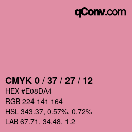 カラーコード: CMYK 0 / 37 / 27 / 12 | qconv.com