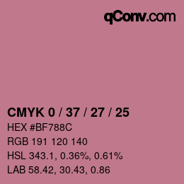 Color code: CMYK 0 / 37 / 27 / 25 | qconv.com