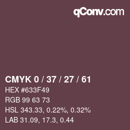 カラーコード: CMYK 0 / 37 / 27 / 61 | qconv.com