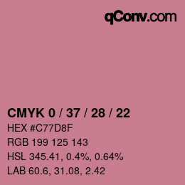 Color code: CMYK 0 / 37 / 28 / 22 | qconv.com