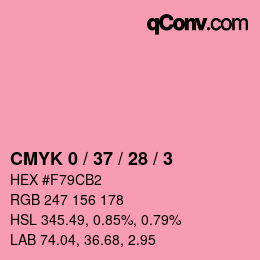 Color code: CMYK 0 / 37 / 28 / 3 | qconv.com