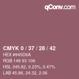 カラーコード: CMYK 0 / 37 / 28 / 42 | qconv.com