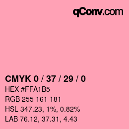 カラーコード: CMYK 0 / 37 / 29 / 0 | qconv.com