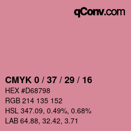 颜色代码: CMYK 0 / 37 / 29 / 16 | qconv.com