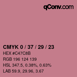颜色代码: CMYK 0 / 37 / 29 / 23 | qconv.com