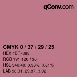 Color code: CMYK 0 / 37 / 29 / 25 | qconv.com