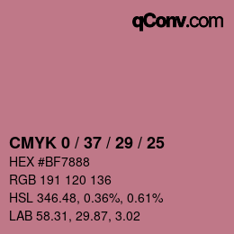 Color code: CMYK 0 / 37 / 29 / 25 | qconv.com