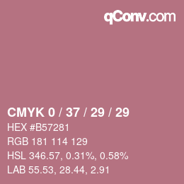 カラーコード: CMYK 0 / 37 / 29 / 29 | qconv.com