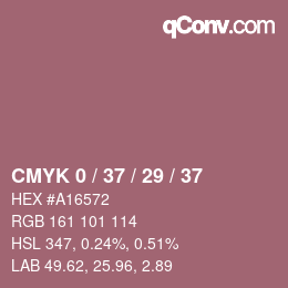Color code: CMYK 0 / 37 / 29 / 37 | qconv.com